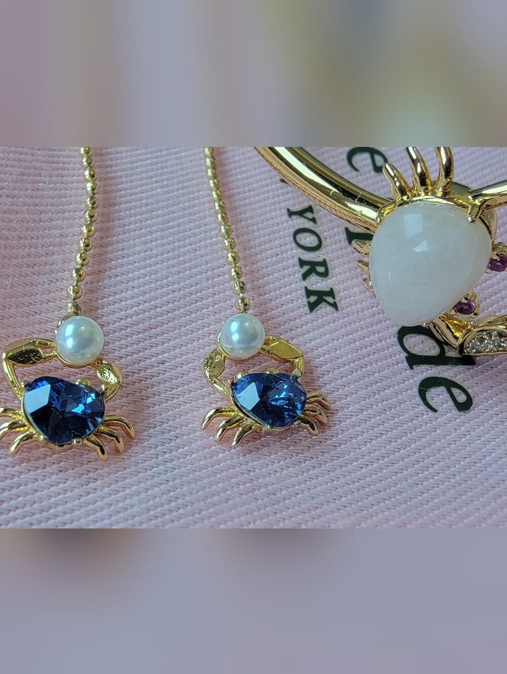 Kate Spade Ocean Jewelry Bundle — Starfish & Crab Set — Gold/Blue/Pearl - Picture 6 of 6
